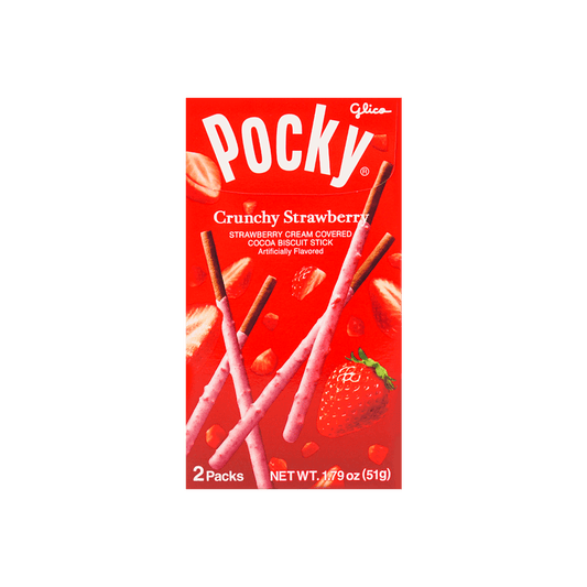 GLICO Crunchy Strawberry Pocky Cookie Sticks, 1.79oz